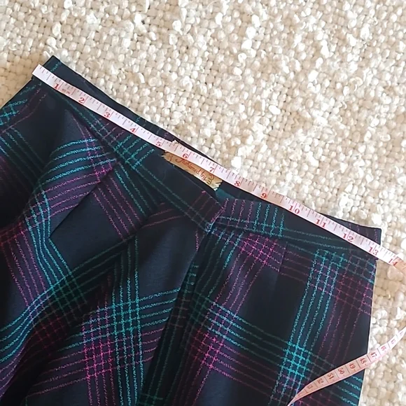 HANDMADE Vintage Plaid Asymmetrical Wrap Skirt 26" waist - Picture 9 of 11